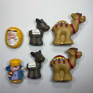 Fisher Price Little People Nativity Figure Lot Camel Donkeys Wise Man Baby Jesus